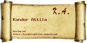 Kondor Attila névjegykártya
