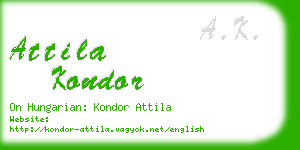 attila kondor business card